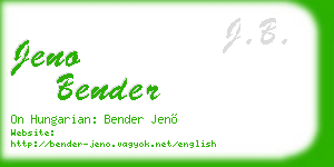 jeno bender business card