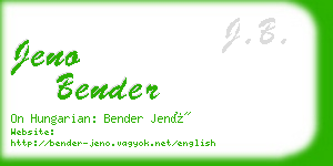 jeno bender business card